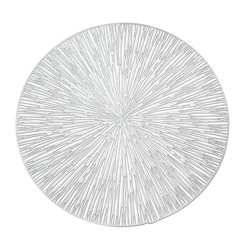 Tischset Abgrifffeste Platzdeckchen Abwaschbar KüRbisse Platzset Schmutzabweisend Und Waschbare HitzebestäNdig, FüR KüChe Speisetisch, Größe:38 cm (Silber,6er Set) von champracer