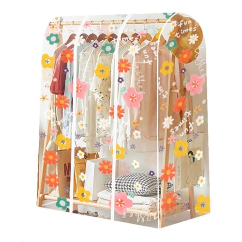 Transparente Kleiderständer-Abdeckung, Mottenschutz für Kleiderständer mit Reißverschluss, Lang transparente PEVA Kleiderständer Abdeckung (110x50x150 cm) von champracer