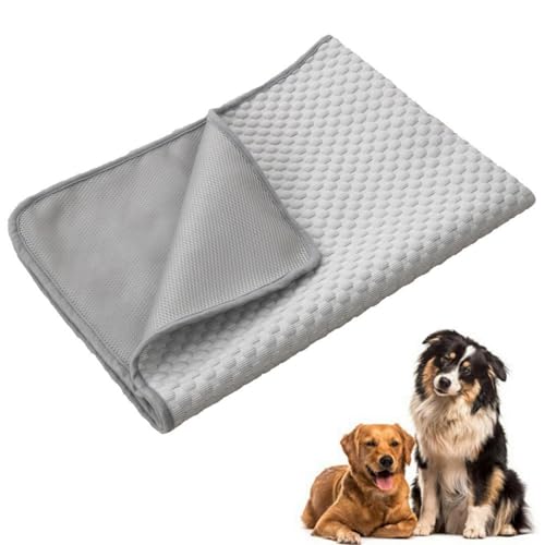 champracer 2 Stück Kühlmatte Hund, Die Innovative Kühlmatte Für Hunde, Ungiftig Kühlkissen für Haustiere, Selbstkühlend Kühlendes Hundebett, für Drinnen, Draußen und Auto (Grau,50x40 cm) von champracer
