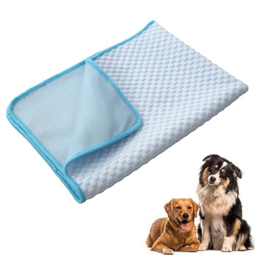 champracer 2 Stück Kühlmatte Hund, Die Innovative Kühlmatte Für Hunde, Ungiftig Kühlkissen für Haustiere, Selbstkühlend Kühlendes Hundebett, für Drinnen, Draußen und Auto (Himmelblau,50x40 cm) von champracer
