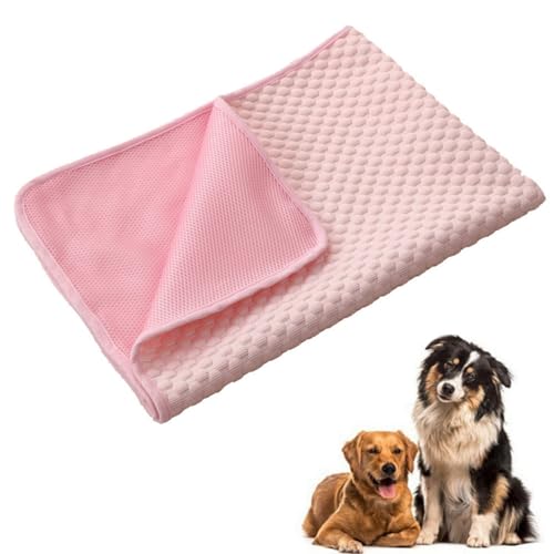 champracer 2 Stück Kühlmatte Hund, Die Innovative Kühlmatte Für Hunde, Ungiftig Kühlkissen für Haustiere, Selbstkühlend Kühlendes Hundebett, für Drinnen, Draußen und Auto (Rosa,60x50 cm) von champracer