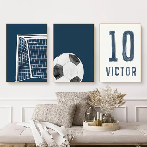 champracer 3er Fußball Poster Set, Bilder Kinderzimmer Junge, Fußball Bilder Set, Poster Set für Teenager Jungen Schlafzimmer, Fußball Leinwand Bilder Geschenk für Junge, Ohne Rahmen (21x30 cm,Blau) champracer 3er Fußball Poster Set, Bilder Kinderzimmer Junge, Fußball Bilder Set, Poster Set für Teenager Jungen Schlafzimmer, Fußball Leinwand Bilder Geschenk für Junge, Ohne Rahmen (21x30 cm,Blau) von champracer
