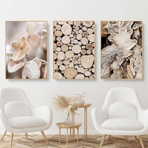 champracer 3er Set Poster Kunstdrucke, ohne Rahmen Bilder Wohnzimmer, Exquisite Leinwandbilder Herbstbilder Dekoration, Stilvolle Herbst Poster Set für Schlafzimmer Wohnzimmer (40x50 cm) von champracer