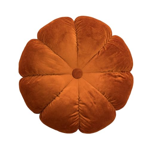 champracer 45cm Fouriding Runde Wurf Kissen für Couch dekorative, Kürbis Runde Samt Kissen,Rund Kissen,Kürbis Zierkissen Gefülltes Kissen, Sofa Bett Stuhl Boden Auto dekorative (orange) von champracer
