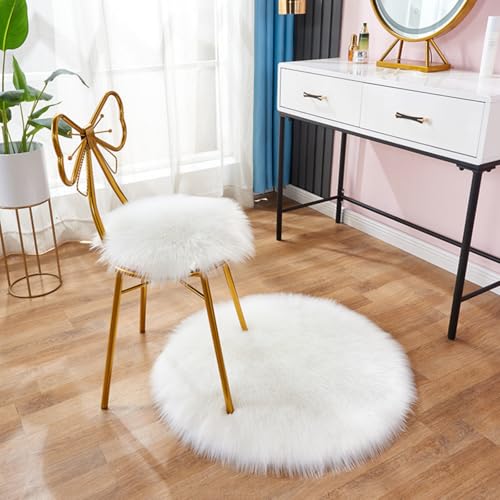 champracer Faux Lammfell Schaffell Teppich,Rund Hochflor Fluffy Teppich Plüsch Wohnzimmer Dicker Teppich,Kunstfell Teppich, Weicher und Flauschiger Teppich Wohnzimmer,Teppich Rund (Reines Weiß,60cm) champracer Faux Lammfell Schaffell Teppich,Rund Hochflor Fluffy Teppich Plüsch Wohnzimmer Dicker Teppich,Kunstfell Teppich, Weicher und Flauschiger Teppich Wohnzimmer,Teppich Rund (Reines Weiß,60cm) von champracer