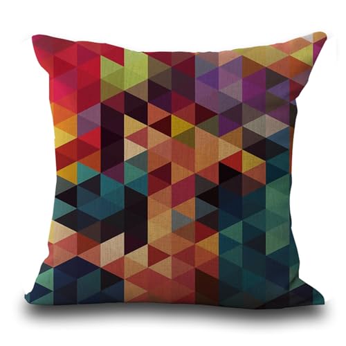 champracer Kissenbezüge,Kissenbezüge Baumwolle Leinen 2er-Set Kissenbezüge Geometrisch abstrakt bedruckter Kissenbezug Kissenbezüge für Sofa Stuhl Schlafzimmer Hausgarten Kissenbezüge (6,45x45cm) von champracer