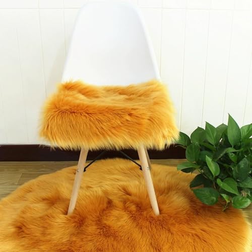 champracer Kunstfell Teppich Stuhlkissen Klein Quadratisch Sitzbezug Flauschiges Kissen Teppichmatte Weich Flauschig Wohnzimmer Schlafzimmer Sofa Fotografie Stuhl-Sitzkissen (Kamel,40x40 cm) von champracer