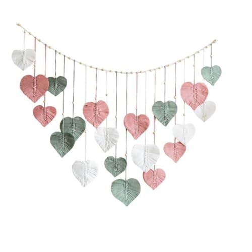 champracer Makramee Wandbehang Boho Deko Gewebtes Herzförmig Blätter Wandteppich, Chic Tapisserie Fransengirlande für Wohnzimmer Schlafzimmer Kinderzimmer Balkon champracer Makramee Wandbehang Boho Deko Gewebtes Herzförmig Blätter Wandteppich, Chic Tapisserie Fransengirlande für Wohnzimmer Schlafzimmer Kinderzimmer Balkon von champracer