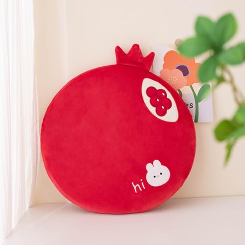 champracer Runde Stuhlkissen Kinder,Cartoon Rundes Kissen， Stuhlkissen Dickes Stuhlkissen,40cm Memory Foam Sitzkissen Stuhl Sitzpolster mit Abnehmbarer Bezug, Cartoon Tier Sitzauflage (Granatapfel) von champracer