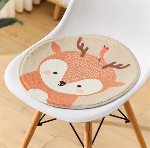 champracer Runde Stuhlkissen Sitzkissen Kinder Sitzkissen Stuhl Sitzpolster, Waschbare Weiche Sitzkissen Komfort Stuhlauflage als Stuhl Kissen für Outdoor & Indoor Gartenstuhl (Rotwild,30x30 cm) von champracer