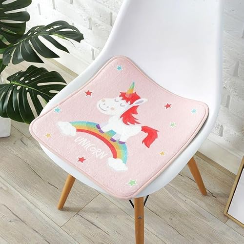 champracer Sitzkissen Kinder Runde Stuhlkissen Sitzkissen Stuhl Sitzpolster, Waschbare Weiche Komfort Stuhlauflage als Kissen für Outdoor Indoor Gartenstuhl (Schüchternes Regenbogen-E,35 x 35cm) von champracer