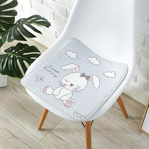champracer Sitzkissen Kinder Runde Stuhlkissen Sitzkissen Stuhl Sitzpolster, Waschbare Weiche Komfort Stuhlauflage als Kissen für Outdoor Indoor Gartenstuhl (Wolkenhase,30 x 30 cm) von champracer