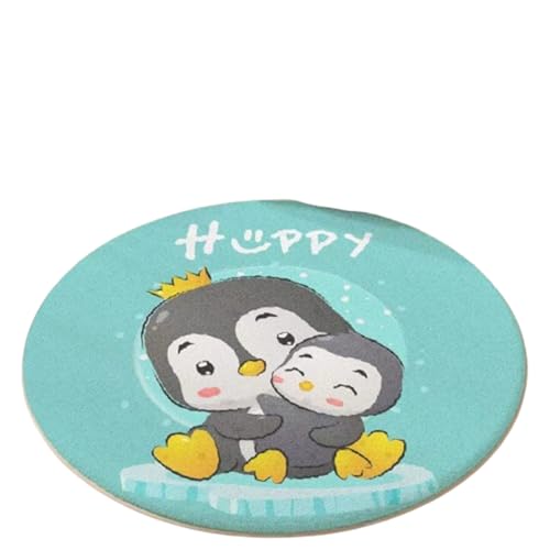 champracer Teppich Junge MäDchen Kinderteppich Spielteppich,Kurzflor Cartoon-Muster Teppich,Waschbarer Weiche Teppiche Wohnkultur KinderzimmerSchlafzimmer Geeignet (Pinguin,100 cm) von champracer