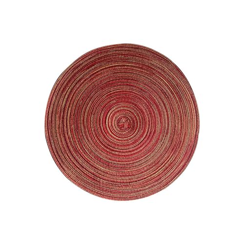 champracer Tischset Platzset Schmutzabweisend und Waschbare Hitzebeständig Doppelseitigen Wasserdicht Herstellung von Baumwollgarn Abgrifffeste, für Küche Speisetisch (Rot,30 cm) von champracer