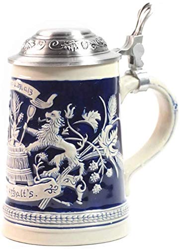 Bierkrug mit Deckel Gravur Zinndeckel Krug Bierkrüge mit Deckel Deutscher Bierstein mit Deckel Bierkrug Krug Steins Flöte-A von chaozhi