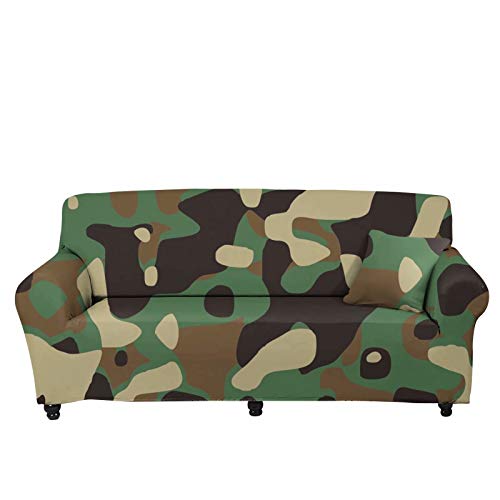 chaqlin Sofa-Schonbezug im Armee-Camouflage-Muster, universeller elastischer Möbelschutz, schmutzdicht, für Sessel/Liebesitzer/Couch/großes Sofa von chaqlin