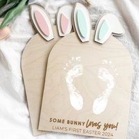 Babys Erstes Ostern, Mein Baby-Fußabdruck-Zeichen, Baby-Andenken, Ostern-Diy, Ostern Für Kinder, Fußabdruck-Andenken, Ostergeschenk von charlieandpinesigns