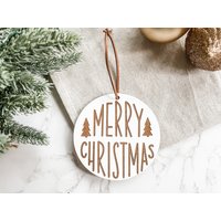 Frohe Weihnachten Ornament, Andenken Weihnachtsbaum Dekoration, Urlaub Dekor, Weihnachtsdeko von charlieandpinesigns