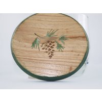 Tabelle-Medaillon Aus Holz Lackiert Tannenzapfen von charmescreations