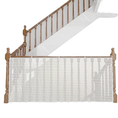 2M Treppenschutznetz Kinder Sicherheitsnetz Balkonschutz Netz Fallschutz Baby treppenschutz Schutznetz Treppe Robustes Treppenschutznetz für Balkon und Treppen Sicherheit(Weiß) von ChAusa