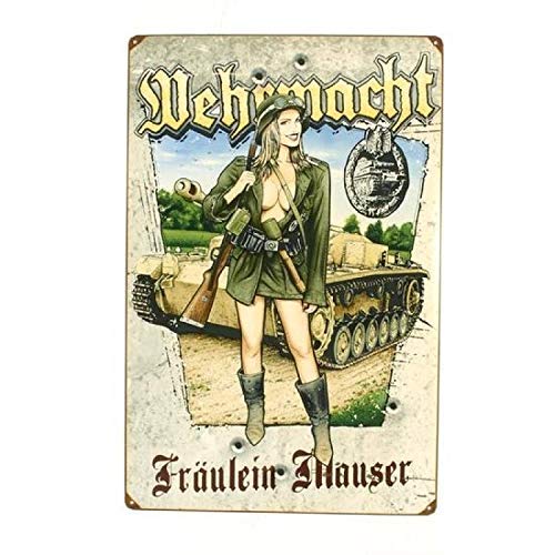 Fashion Wehrmacht Madchen Mauser Blechschild Metallschild Blechschild 20,3 x 30,5 cm von chefuwu