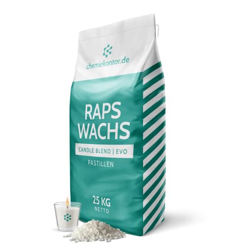 Rapswachs Candle Blend EVO | 100% natürlich | Premium-Qualität | ideal zur Kerzenherstellung | paraffinfrei | rußfreie Verbrennung (25 kg) von chemiekontor.de