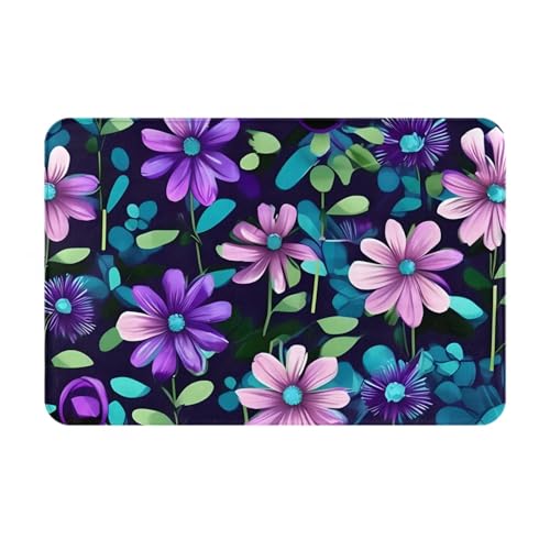 chenfandi Camelliafront Fußmatte, saugfähige und rutschfeste Willkommensmatte, 60 x 40 cm, Lila von chenfandi