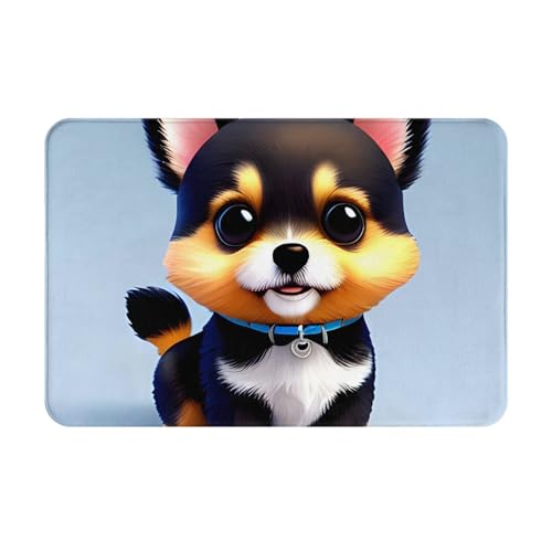 chenfandi Card Love Fancy Puppyfront Fußmatte, saugfähige und rutschfeste Willkommensmatte, 60 x 40 cm, für Foyer, Eingang, Schlafzimmer von chenfandi