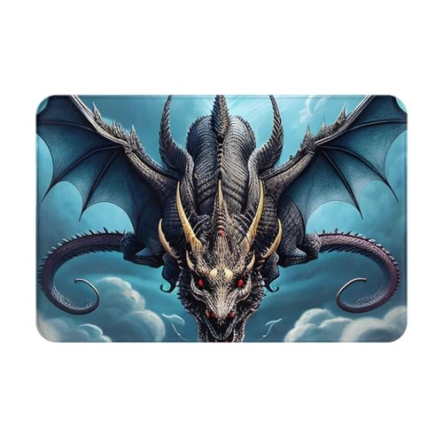 chenfandi Fußmatte fliegende Dragonfront, saugfähige und rutschfeste Willkommensmatte, 60 x 40 cm, für Foyer, Eingang, Schlafzimmer von chenfandi