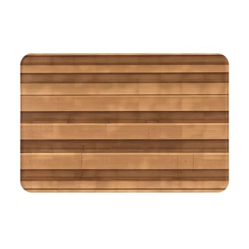 chenfandi Fußmatte in Holzfarbe, saugfähig und rutschfest, 60 x 40 cm, für Foyer, Eingang, Schlafzimmer von chenfandi