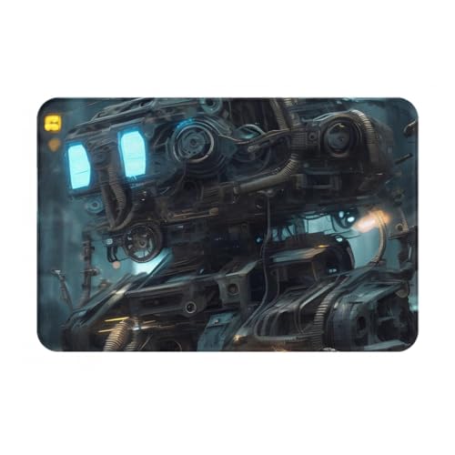chenfandi Future Fußmatte Roboterfront, saugfähige und rutschfeste Willkommensmatte, 60 x 40 cm, für Foyer, Eingang, Schlafzimmer von chenfandi