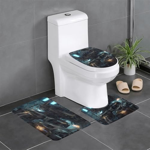 chenfandi Future Roboter Badteppich-Set, 3er-Set, weich, saugfähig, rutschfest, geeignet für Badezimmer, Toiletten usw. von chenfandi