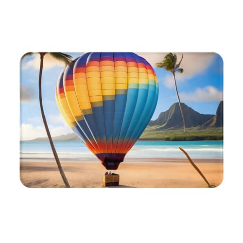 chenfandi Hawaii Heißluftballonfront-Fußmatte, saugfähige und rutschfeste Willkommensmatte, 60 x 40 cm, für Foyer, Eingang, Schlafzimmer von chenfandi
