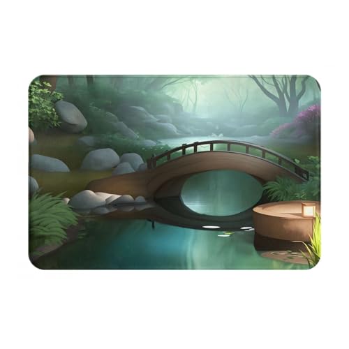 chenfandi Little Bridge In The Eastfront Fußmatte, saugfähige und rutschfeste Willkommensmatte, 60 x 40 cm, für Foyer, Eingang, Schlafzimmer von chenfandi