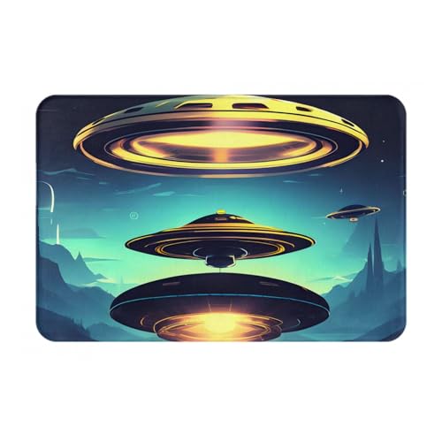 chenfandi Spacecraft Descendfront Fußmatte, saugfähige und rutschfeste Willkommensmatte, 60 x 40 cm, für Foyer, Eingang, Schlafzimmer von chenfandi