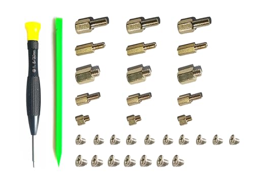 ChenGong - 32 Stück M.2 NVMe SSD-Schrauben, M.2 Abstandshalter und Befestigungsschrauben + Magnetschraubendreher + Kunststoff-Hebelstab-Kit für Motherboard, für Laptop-PC-Reparatur von chengong