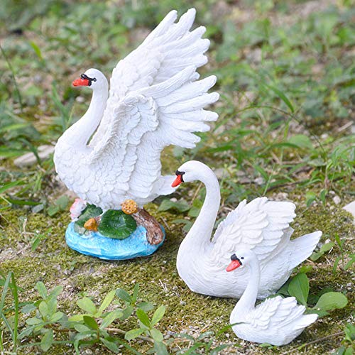 Figur Dekor, Harz Schwan Dekoration Tier Ornament Garten Dekor, 3 Stück Schwan Garten Dekor Home Gardening Dekoration für Villa Patio Balkon Garten von Shanrya