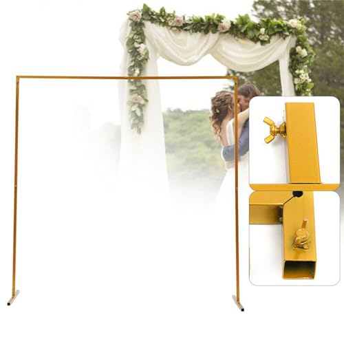 2.5M* 2.5M Metall Hochzeitsbogen Hintergrundständer Rosenbögen Gold Ballonbogen Metallrahmen Blumenrahmen Quadrat Rahmen Ballonbogen Ständer Für Hochzeitszeremonie (2.5 * 2.5 m) von chennnls