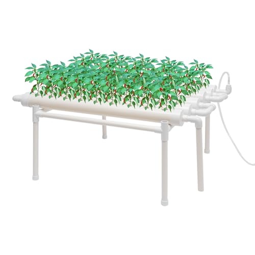 Hydroponics Wachsendes System, Lebensmittelqualität PVC-U Rohre Gardening System wachsen Kit mit Wasserzirkulation für Blattgemüse (1 Schicht 54 Löcher) von chennnls