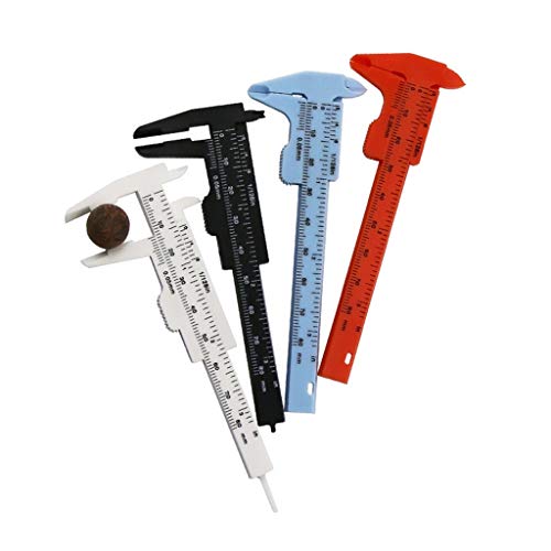 chenpaif Messschieber, 2 Stück 0-80 mm Doppelregelskala Kunststoff-Messschieber Messschüler Mini-Werkzeuglineal von chenpaif