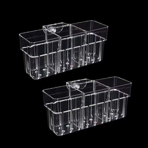 3 Zellen Aquarium Pflanzenhalter 2 Stück Pflanzenständer für Aquarien, Hängend Pflanztopf Aquarium für Fisch Tank Aquaponic Pflanzenkultur und Aquascape Dekorationen von chenxichuzhao
