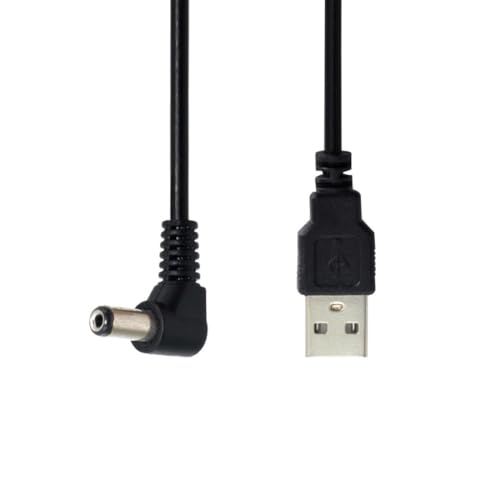 CY USB 2.0 Typ A Stecker auf rechtwinkligen 90 Grad 5,5 x 2,1 mm DC 5 V Stromstecker Hohlstecker Ladekabel 80 cm von chenyang