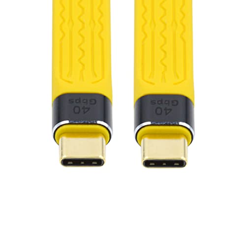 chenyang CY USB C auf USB C Kabel,USB4 Typ C Stecker auf Stecker 40Gbps 100W 8K flaches schlankes FPC Datenkabel für Laptop und Telefon 13cm Gelb von chenyang