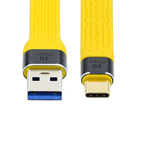 chenyang CY USB auf USB C Kabel,USB 3.0 Type A Stecker auf USB 3.1 Type C Stecker Host 10 Gbit/s Flaches Slim FPC Datenkabel für Laptop & Telefon Gelb von chenyang