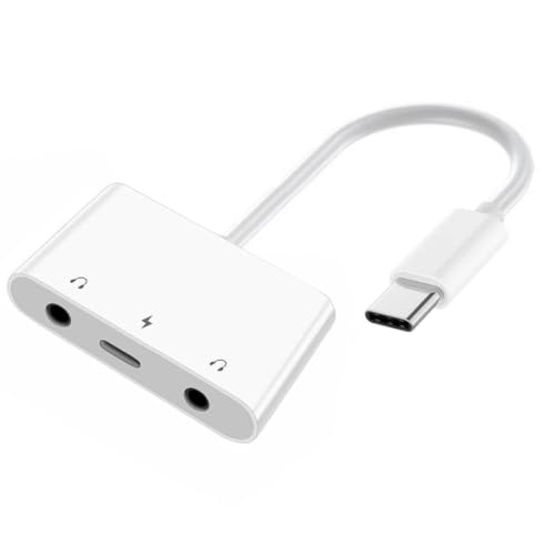 chenyang 3 in 1 USB C auf 2 3.5mm Audio AUX & Mikrofon Soundkarte Adapter mit PD 15W Ladung für Laptop Tablet Telefon von chenyang