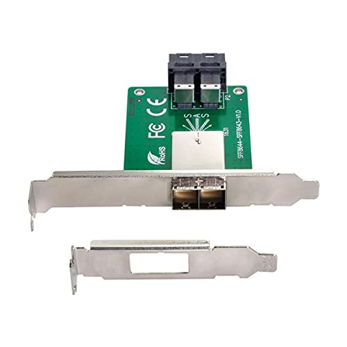 JSER Mini-SAS-HD-SFF-8644-zu-internem-SAS-HD-SFF-8643-PCBA-Buchsenadapter mit Zwei Ports und Flacher Halterung von chenyang