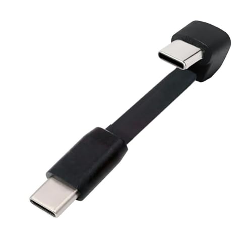 chenyang 2,5 Zoll USB C kurzes flaches Kabel, USB 2.0 Typ C Stecker auf Stecker 180 Grad abgewinkelt PD 65W Schnelllade-Datenverlängerungskabel 64MM von chenyang
