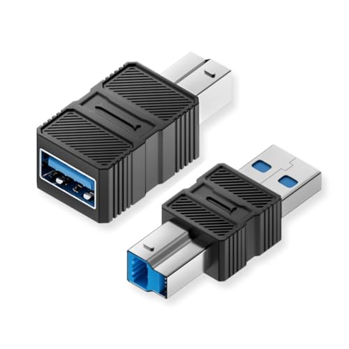 chenyang 2 Pack USB 3.0 Typ A Stecker/Buchse auf USB 3.0 Typ B Stecker Adapter für Drucker, Festplatte, Scanner von chenyang