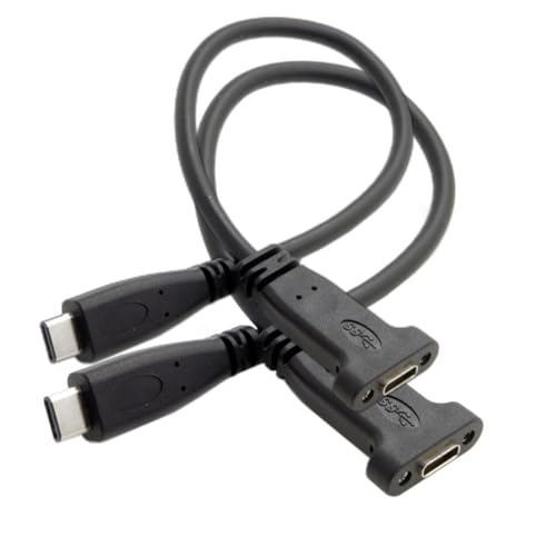 chenyang 2 Pack USB C Verlängerungskabel USB 3.1 Gen2 10Gbit/s Stecker auf Buchse Schnelllade Datenübertragungs Verlängerungskabel mit Loch für die Panelmontage 0,2m von chenyang