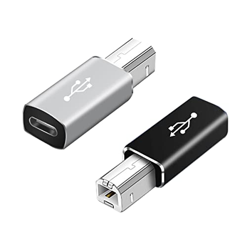 chenyang 2 Pack USB C zu Druckeranschluss USB C Buchse auf MIDI USB 2.0 Typ B Stecker Adapter für Lektronik, Musikinstrumente, Midi-Tastatur, Telefon, Tablet von chenyang